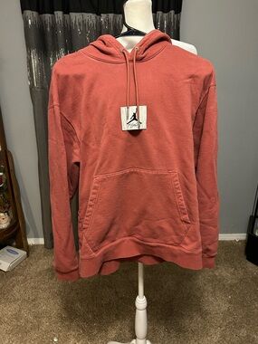 Jordan Coral Pullover Hoodie with Small Logo Patch